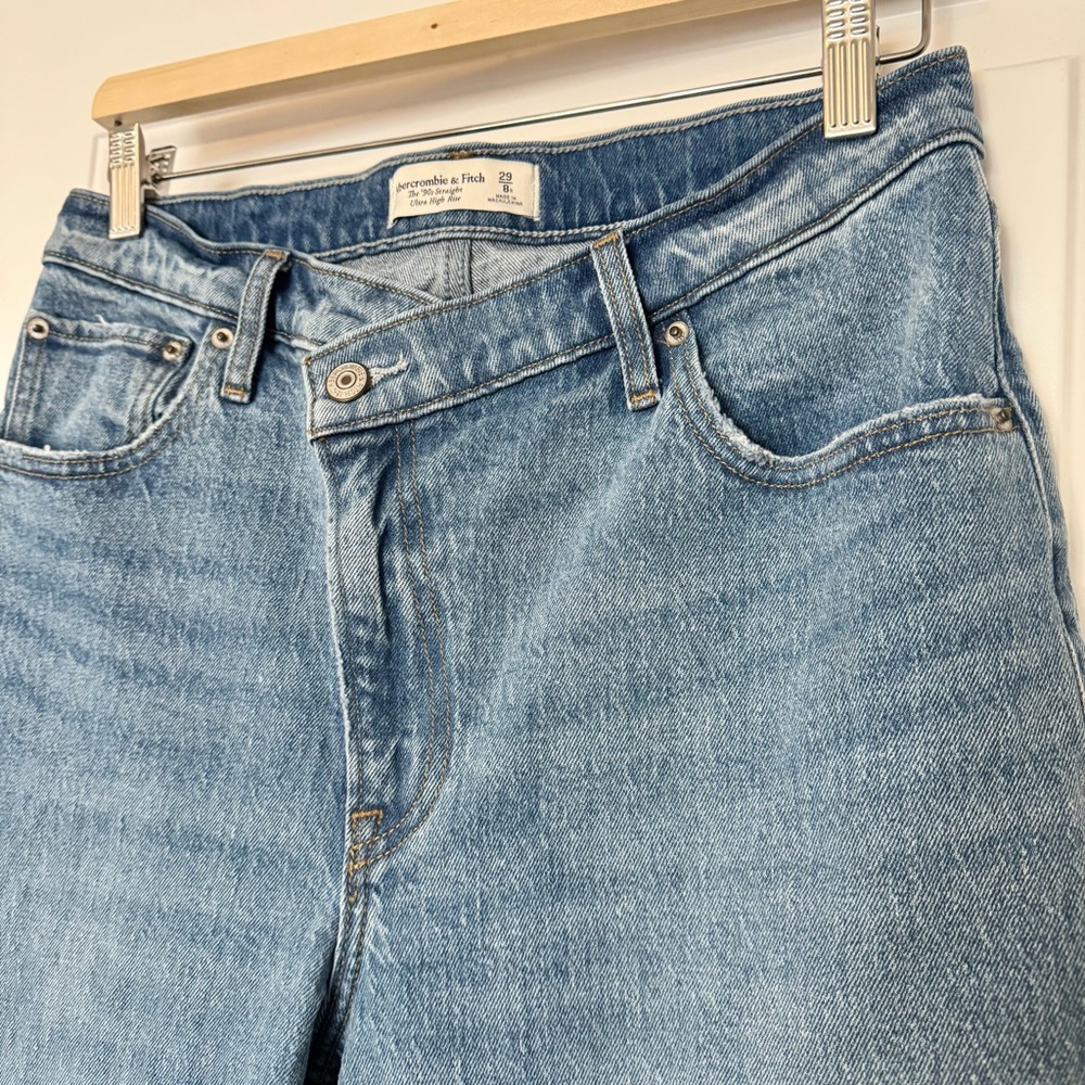 Abercrombie & Fitch The 90s Straight Ultra High Rise Criss Cross Size 29 regular - Picture 10 of 14